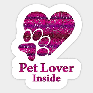Pet Lover Inside Sticker